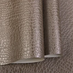 Coffee gray leather with crocodile skin wallpaper, bedroom, living room, store decoration, background wall papers, light luxury