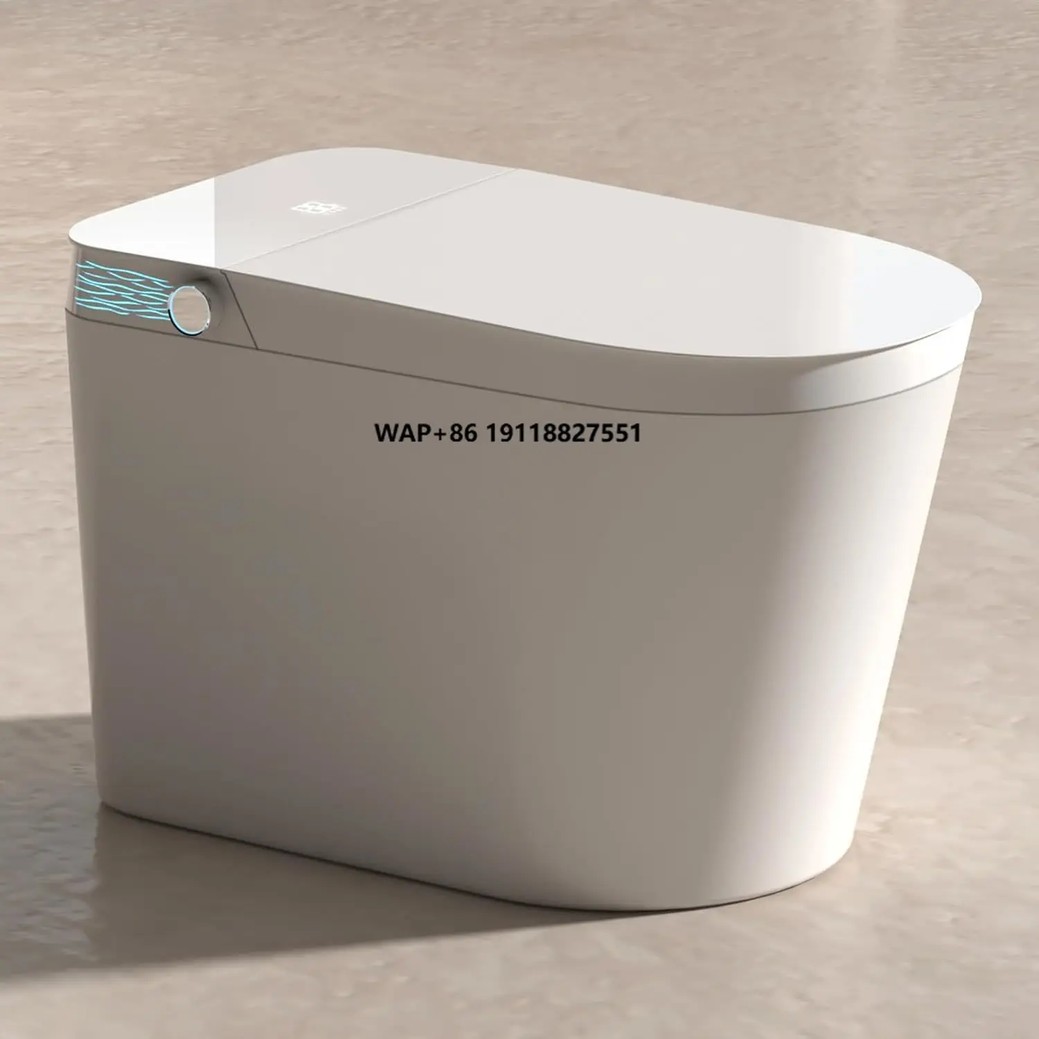 

Modern Intelligent Smart Toilet Auto-Flush Foot Kick Blackout Flush Features Built-in Remote Control Tankless Bidet