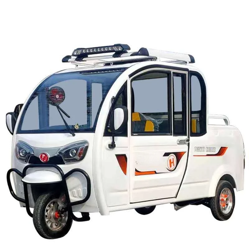 

Customized Deposit electric tricycle fully enclosed pickup truck for household use with a shed, small women picking up children