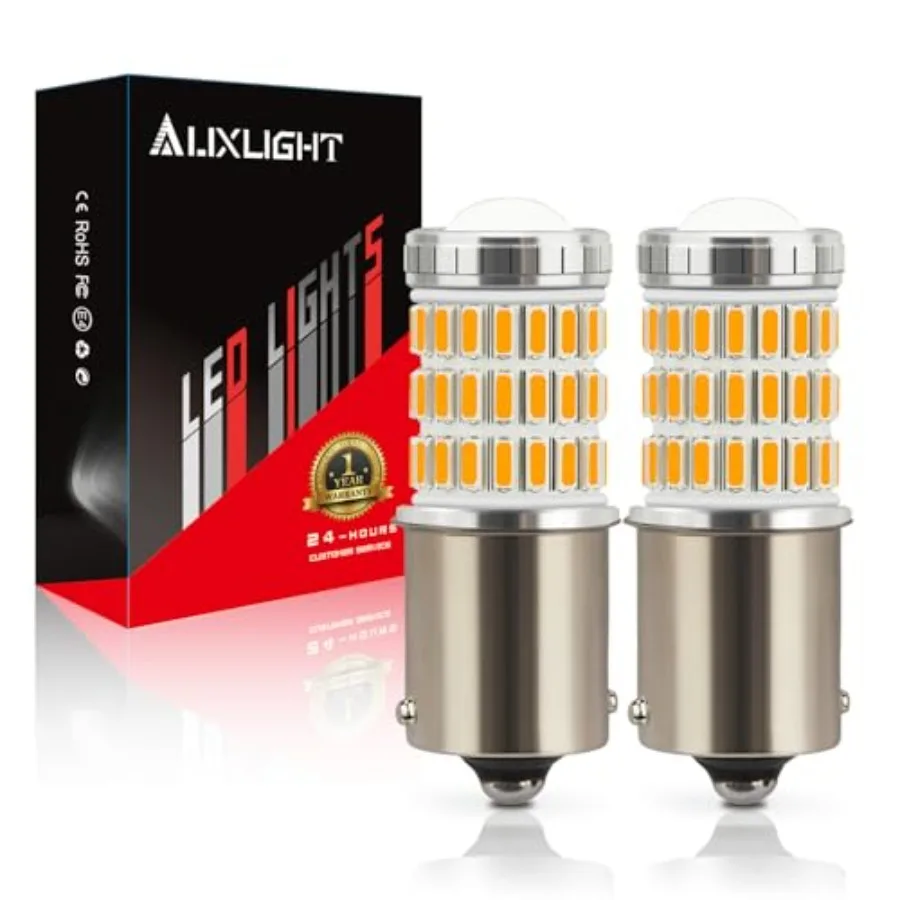 

1156 7506 LED Bulb Amber, 1141 1003 BA15S LED Turn Signal Lights Bulbs with Projector, Ultra Bright for Blinker Marker DRL Park