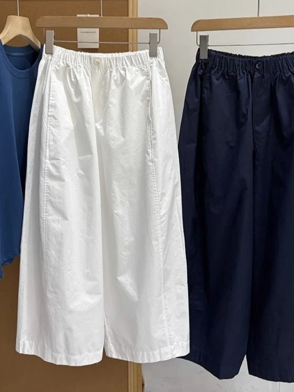 

Брюки-баллоны унисекс в корейском стиле, больших размеров, простые, универсальные, летние, новые, свободные, широкие, укороченные, повседневные, с высокой талией