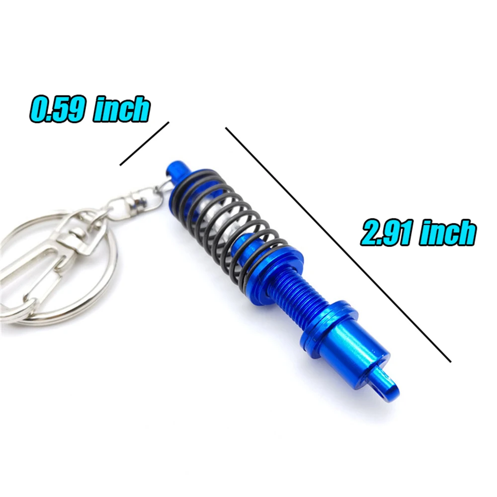 Adjustable Coilover Spring Car Part Shock Absorber Keyring Alloy Keychain Car Tuning Part JDM Racing Style Key Ring Creative Gif