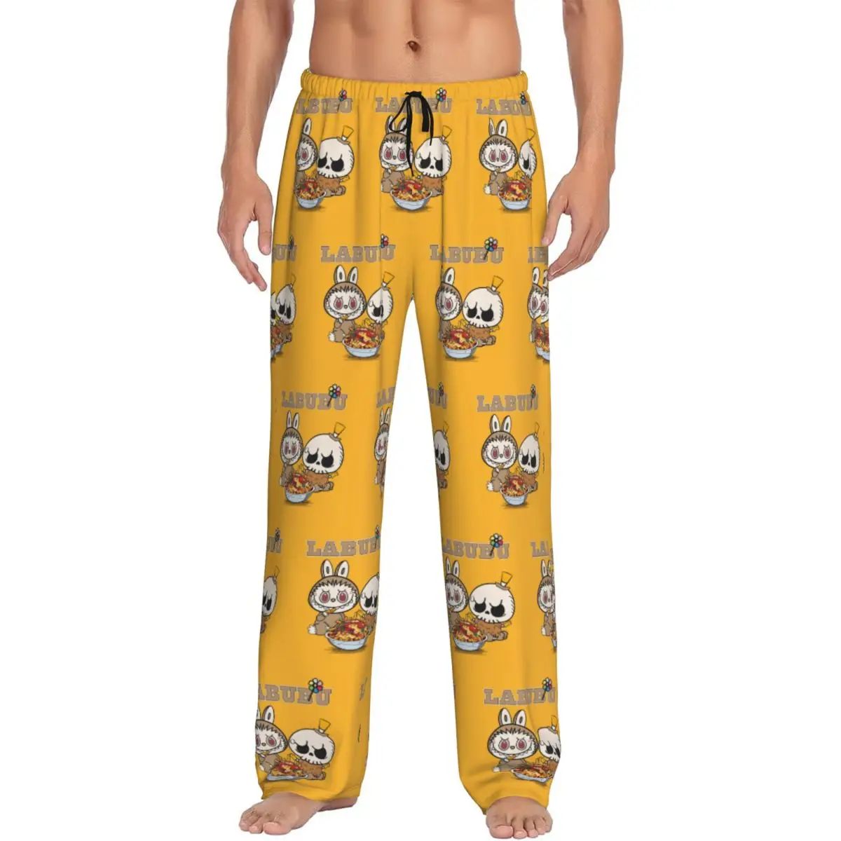 

Custom Labubues Pajama Pants Men Plush Toy Monster Sleepwear Lounge Sleep Bottoms Stretch with Pockets