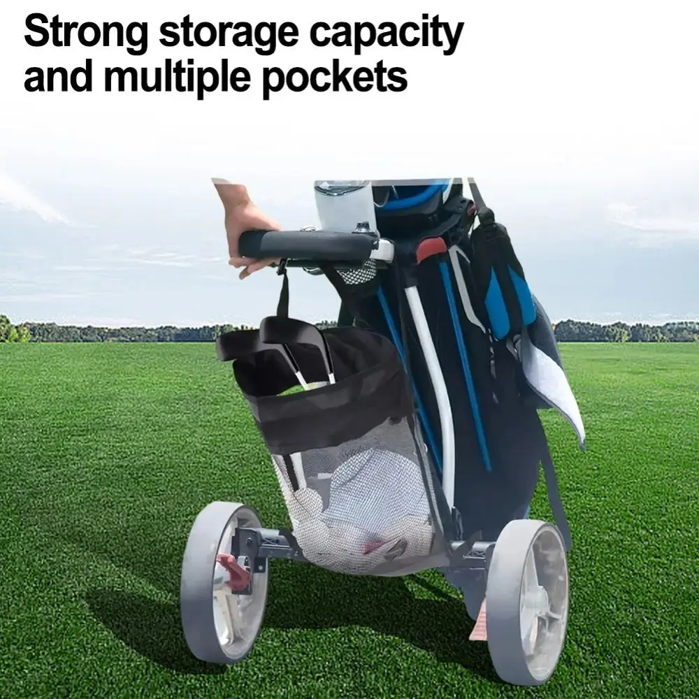 Mesh Bag Golf Cart Storage Bag Cute Practical Nylon Golf Ball Drawstring Pouch Black Adjustable Golf Ball Container