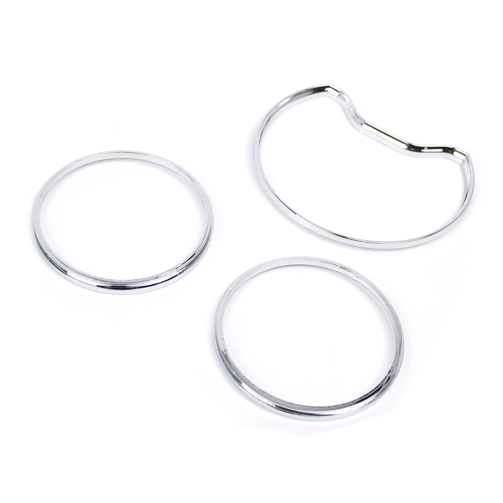 3Pcs For Benz W210/S210 E-Class Pre-facelift 95-99 Chrome Gauge Dash Dial Rings Bezel Trim Speedometer AC Dashboard Decoration