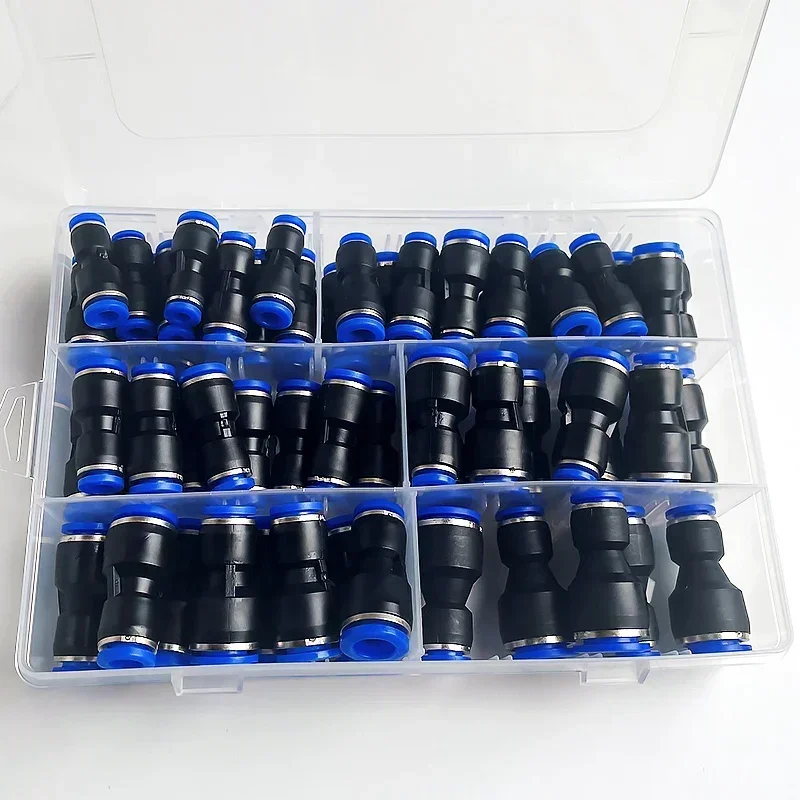 61PCS/Box PG Series Hose Connector PG6-4 PG8-4 PG10-6 PG6-8 Pneumatic Quick Connectors for Air Water Hose Tube Push in Straight