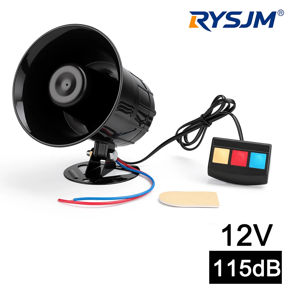 3 Siren Sounds Wired Loud Alarm Horn 110dB Outdoor Alarm Siren Exterior Sirena Alarma Speaker for Alarm Motorcycle 3 Tone Siren
