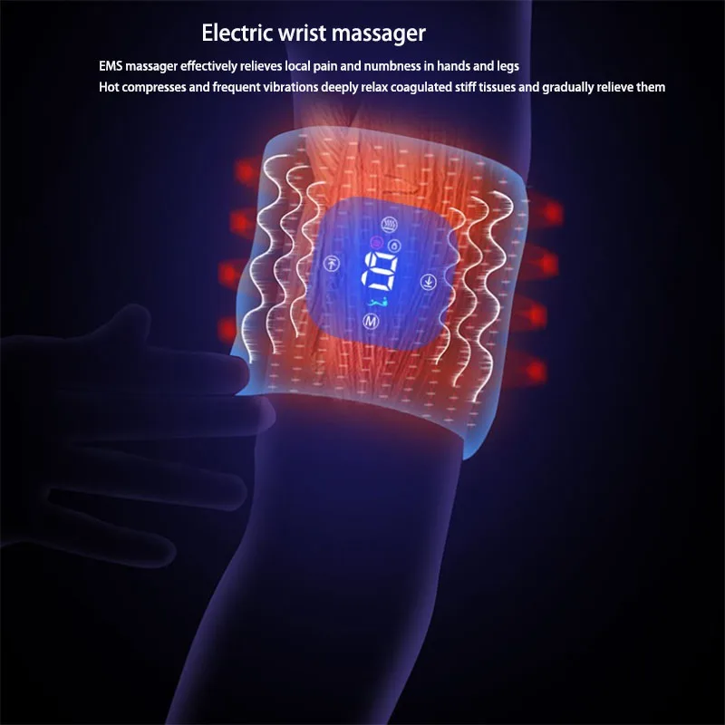 MultiFunction Joint Vibration Wristband  Kneading Hot Compress Meridian Physiotherapy Instrument  Electric Wrist  Hand  Massager