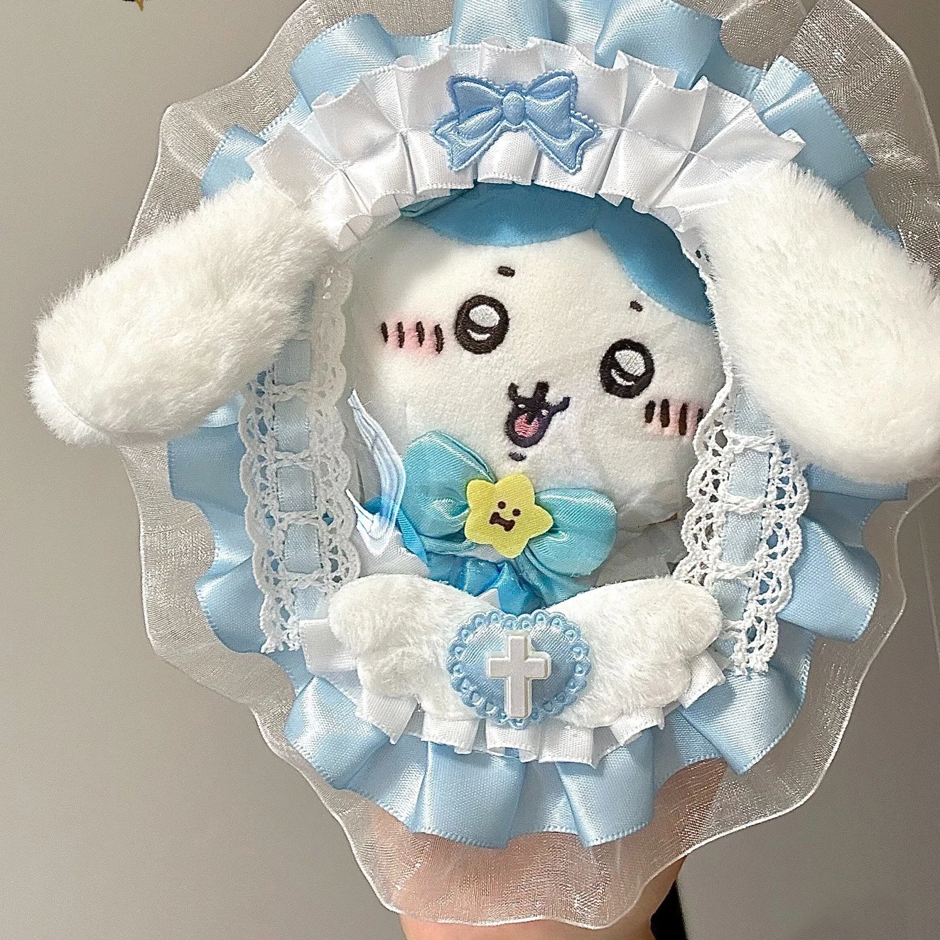 10cm Doll Display Bag PVC Transparent Doll Out Ita Bag with Keychain Cartoon Anime Outdoor  Storage Case Protection Lace Decor