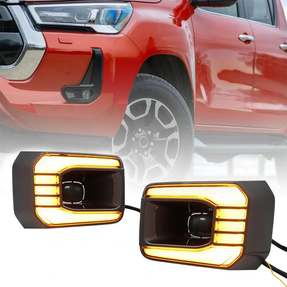 

2PCS LED DRL Long Service Life Dustproof Daytime Running Light Turn Signal For Hilux 2020 Work Lamp Car Accessories