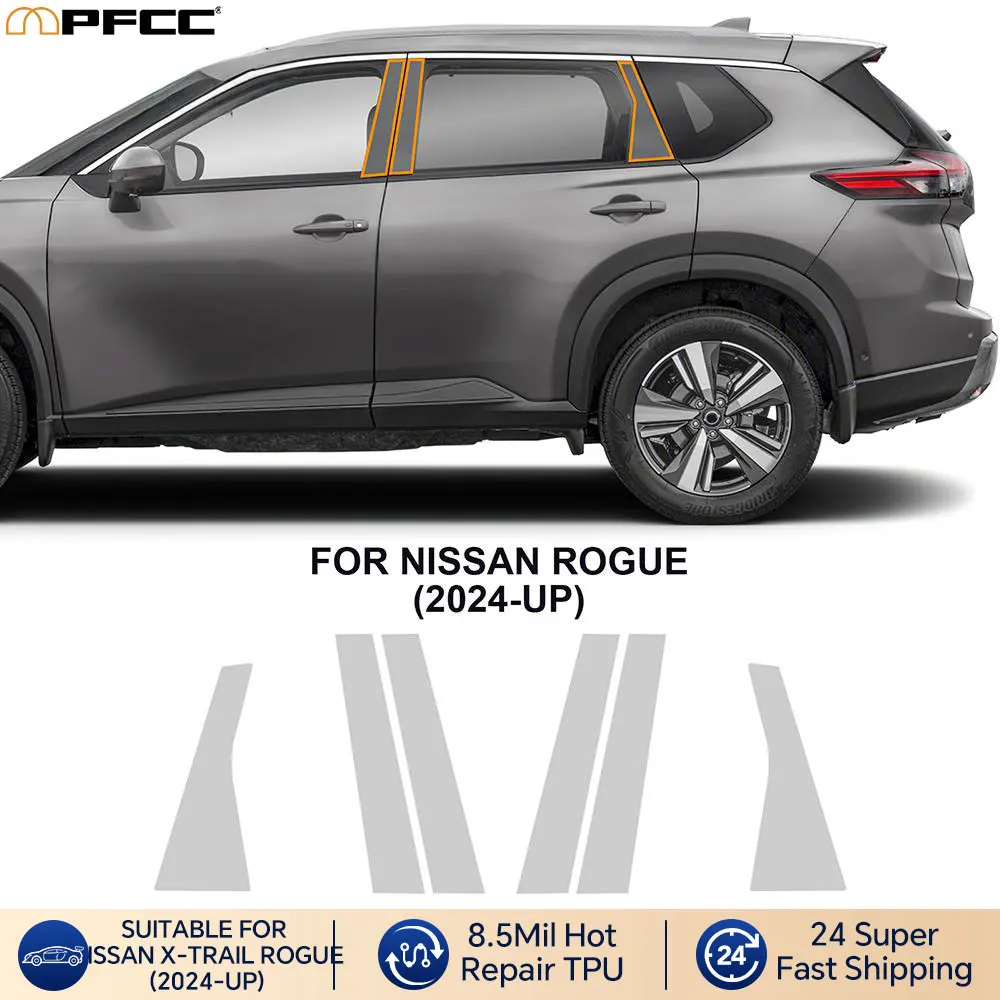 

Pre-cut For Nissan X-trail Rogue 2024 Car Headlight Rearview Film B C Pillars Paint Protection Film TPU Anti-scratch Transparent