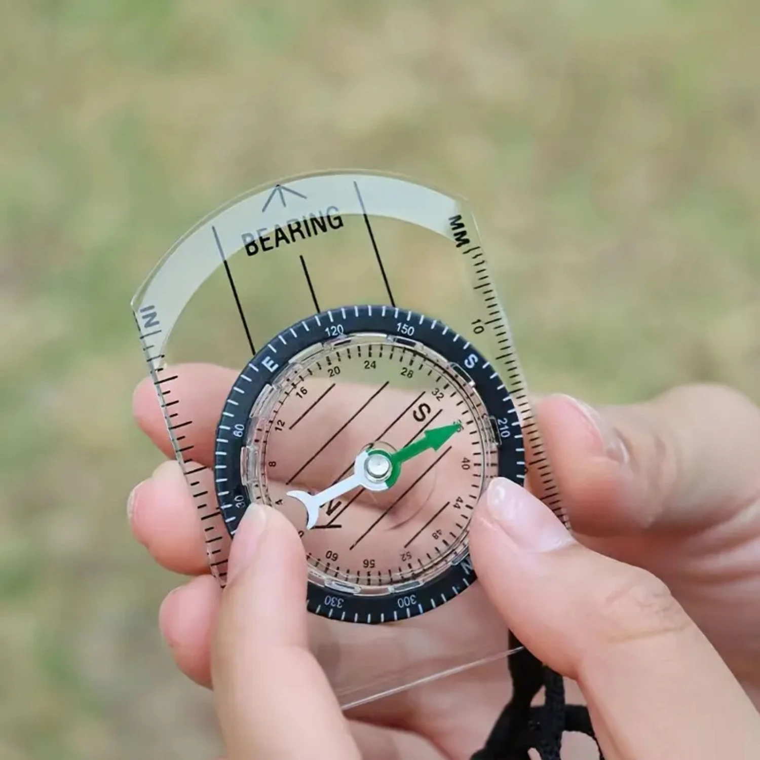 North Compass Map Scale Ruler: Outdoor Survival Gear for Wilderness, Hiking, Camping - Adventure Enthusiasts