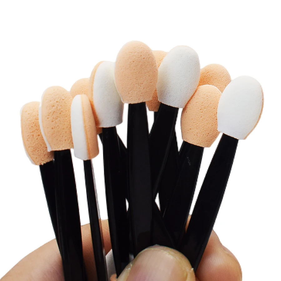 50/100Pcs/ Bag Small Portable Eyeshadow Applicators In Bulk Double Sponge Eye Shadow Brush Makeup Mini Tools Wholesale