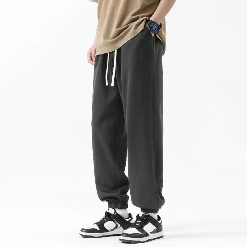 100% Cotton Joggers Unisex Loose Fit Summer Lightweight Solid Color Sweatpants Heavyweight Spring Autumn Casual Pants