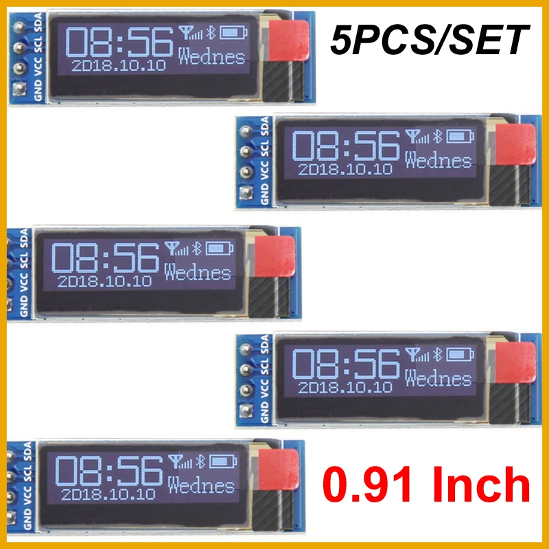 New 2026 1/5PCS 0.91 inch OLED module 128X32 OLED LCD LED SSD1306 Display 0.91