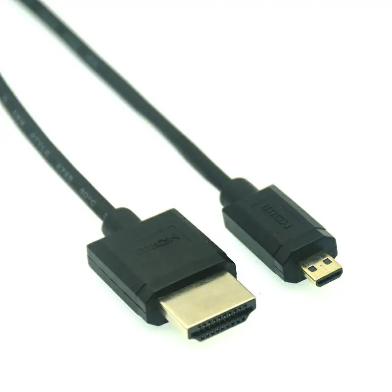 OD 3.0mm Super miękki mikro i Mini HDMI-kompatybilny z męskim cienkim przewodem kompatybilnym z HDMI 2k 4k Hd @ 60hz lekki przenośny0.3m1m