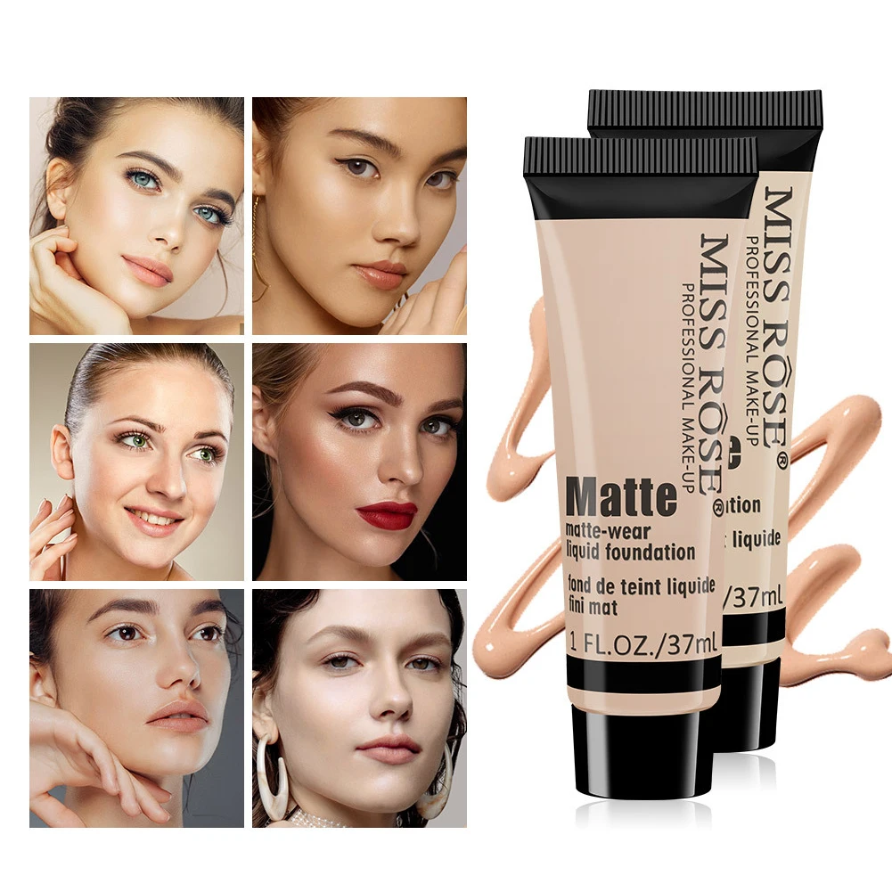 Le fond de teint liquide couvre naturellement les défauts sans poudre collante, crème visage unie, fond de teint transparent, dissimule les imperfections