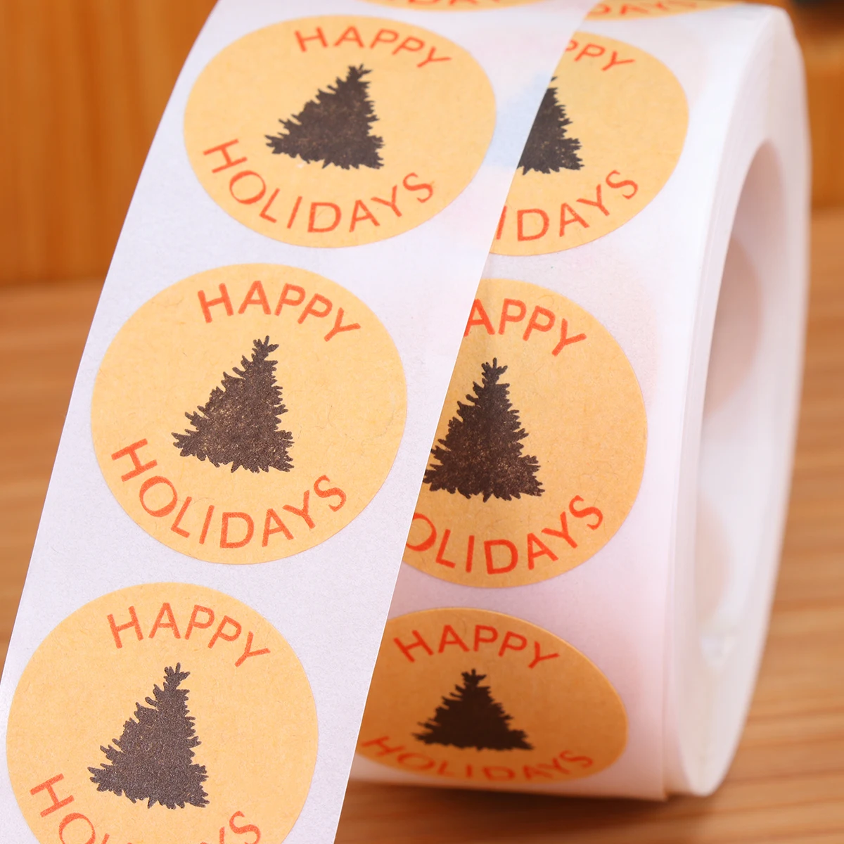 

Merry Christmas Sticker Holiday Label Stickers Tags Self-adhesive DIY Seal Baking Packing Gift