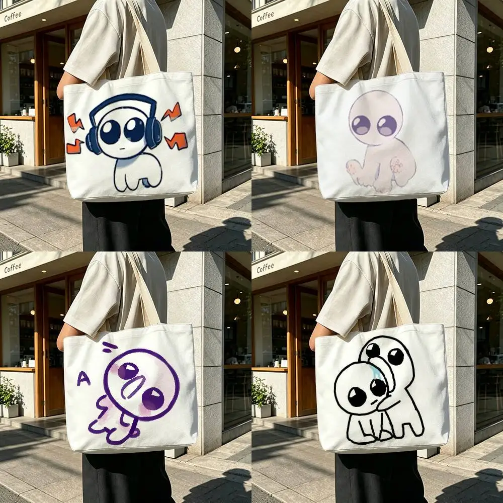 TBH Autism Creature Yippee Printed Canvas Shoulder Tote Bag for School Work and Commute