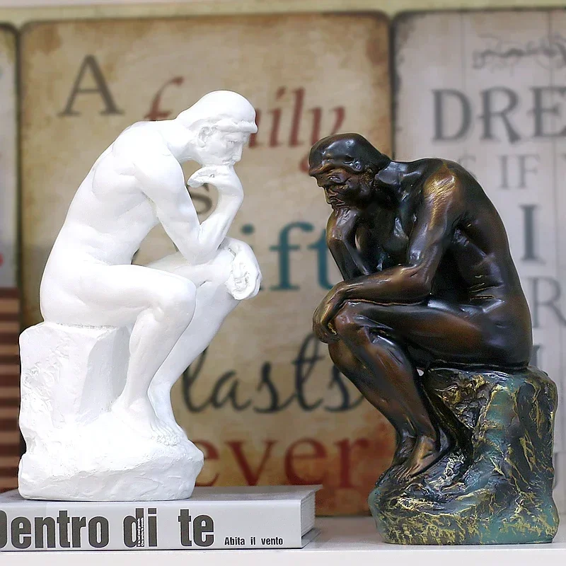 

European figure thinker art ornaments thinker sculpture Crafts living room Decor People Resin Statue home decoration Accessories