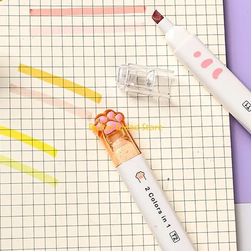 W89C Cartoon School Stationery Set with Pencil Box White Out Correction Tape Eraser