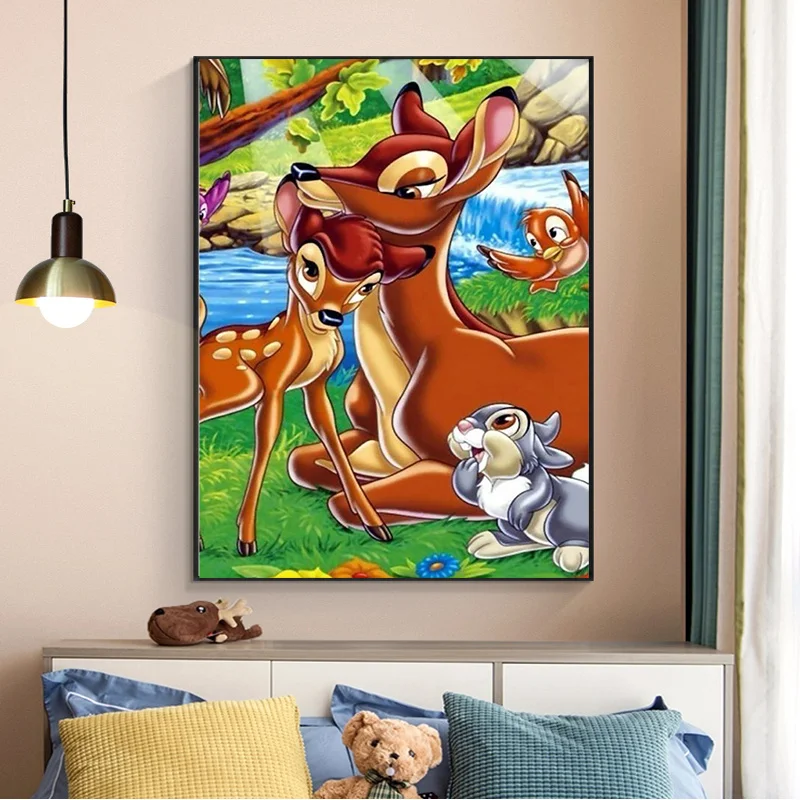 5D Bambi diament haft Disney Cartoon pełna diament mozaika zdjęcia zwierząt Wall Art DIY krzyż zestaw do szycia dzieci Home Decor