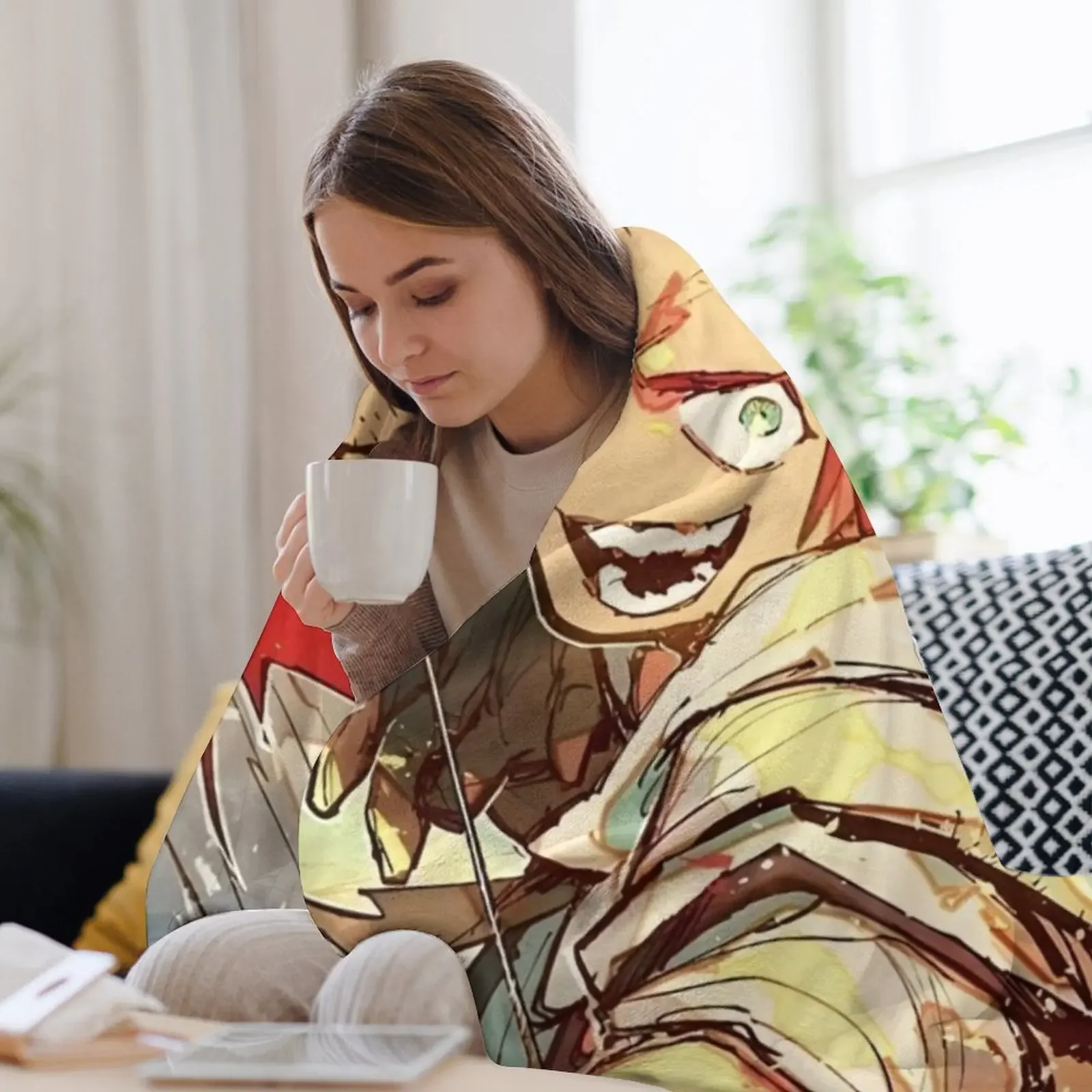 Sabikui Bisco - بطانية رمي اللوحة محشوة كبيرة جدًا، أفكار هدايا عيد الحب للتخييم