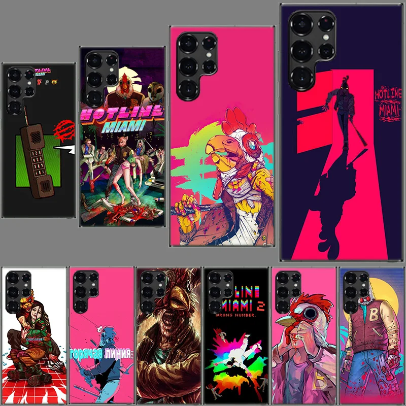 Game Hotline Miami Phone Case For Samsung Galaxy S24 S23 S21 S20 FE S22 S26 Ultra S25 Edge S10 Plus Cover Clear TPU Capa Shell