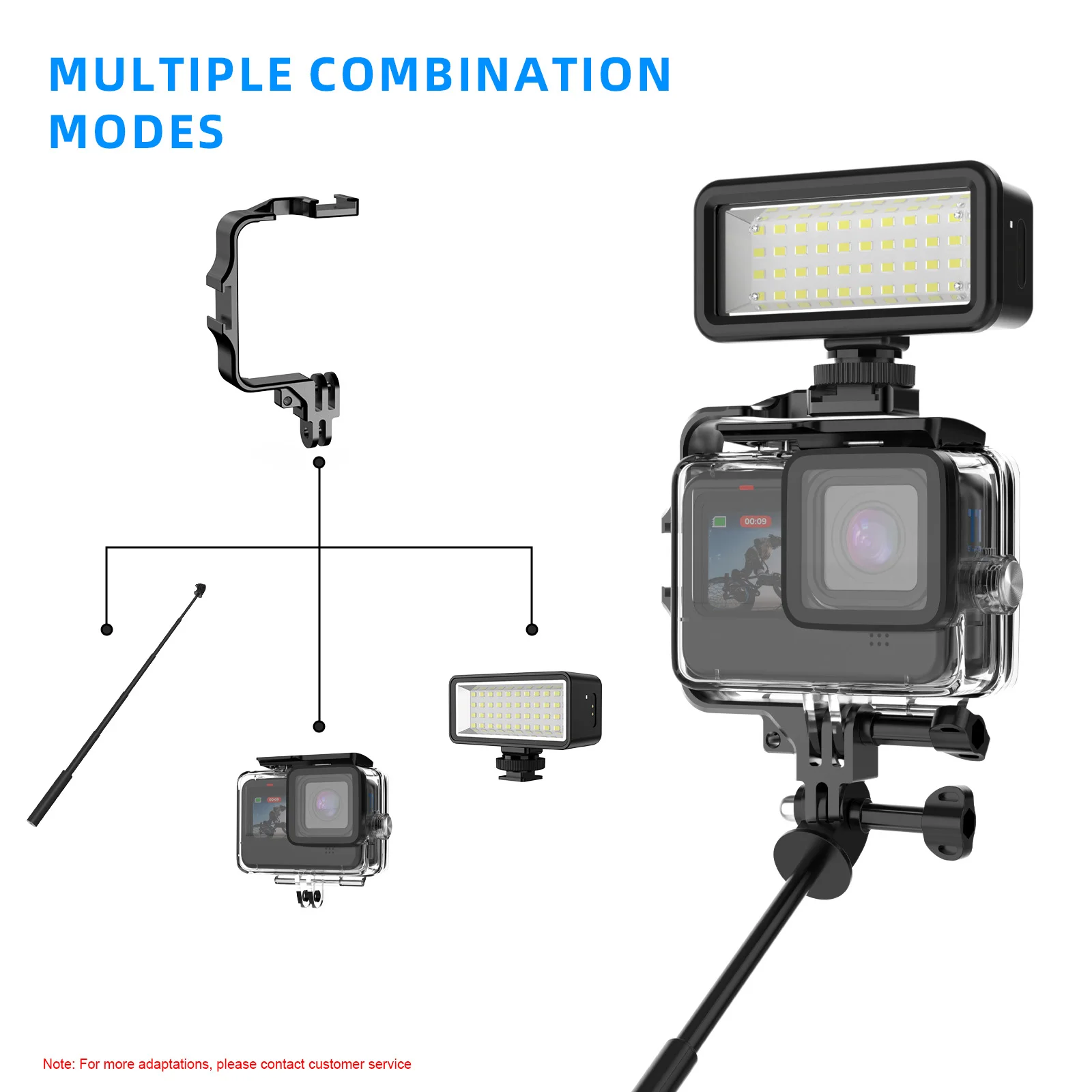 Marco de Metal con soporte de zapata fría para GoPro Hero 11 10 9 8 7 Dji Action 3, accesorios de cámara, soportes para iluminación, palo de micrófono