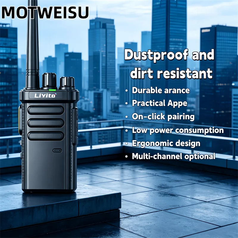 UHF PMR446 Long Range Walkie Talkie 16 Channels Waterproof Rechargeable Handheld Two Way Radio with USB Charger for Outdoor