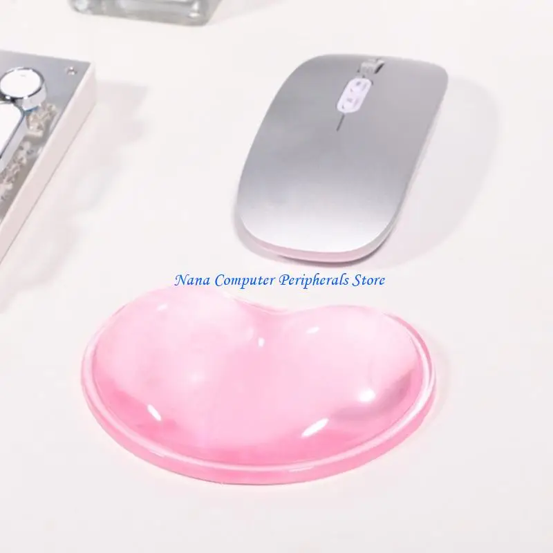 F68C 실리콘 하트 모양 컴퓨터 마우스 손목 패드 3D 물결 편안한 편안
