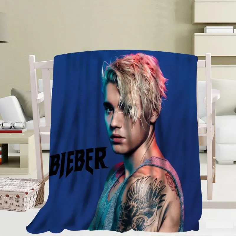 Custom Justin Bieber  Blankets Travel Sofa Coral fleece fabric Blankets Soft Fluffy Warm Sofa Bed Throw Blanket More Size image 5