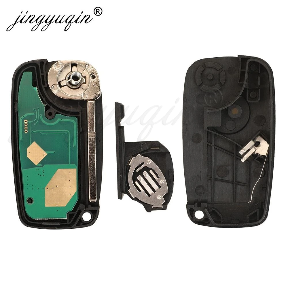 jingyuqin Flip Remote Car Key for VAN Fiat Fiorino 500 Doblo Grande Punto Punto Evo Punto Qubo 2/3BTN 433MHz PCF7946 Delphi BSI