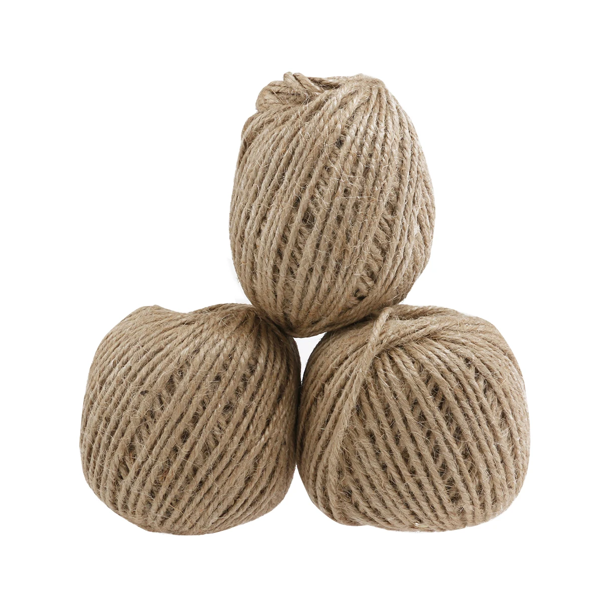 

3pcs 3 Rolls 55M Natural Sisal Jute Twine 2Mm Brown 3 Strands Durable For Diy Crafts Gift Box Gardening Industrial Use