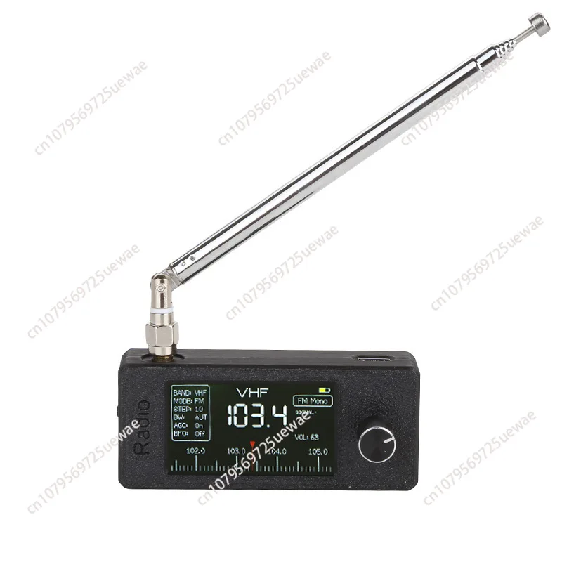 

Portable Radio LSB USB AM FM All Band Radio Receiver 1.9inch Screen HF SW MW VHF Mini Radio Ring Antenna SI4732 0.5-108mhz