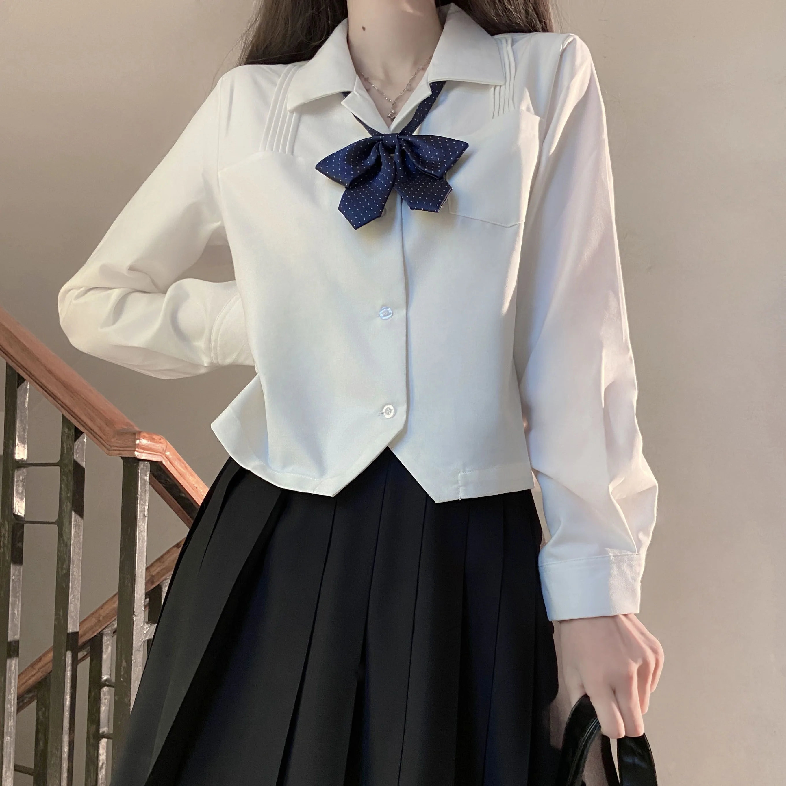 Japanische original tr Stoff jk Hemd Uniform lange Innen ärmel Basis Stil Stil alle lässigen Frühling und Herbst passt Frauen