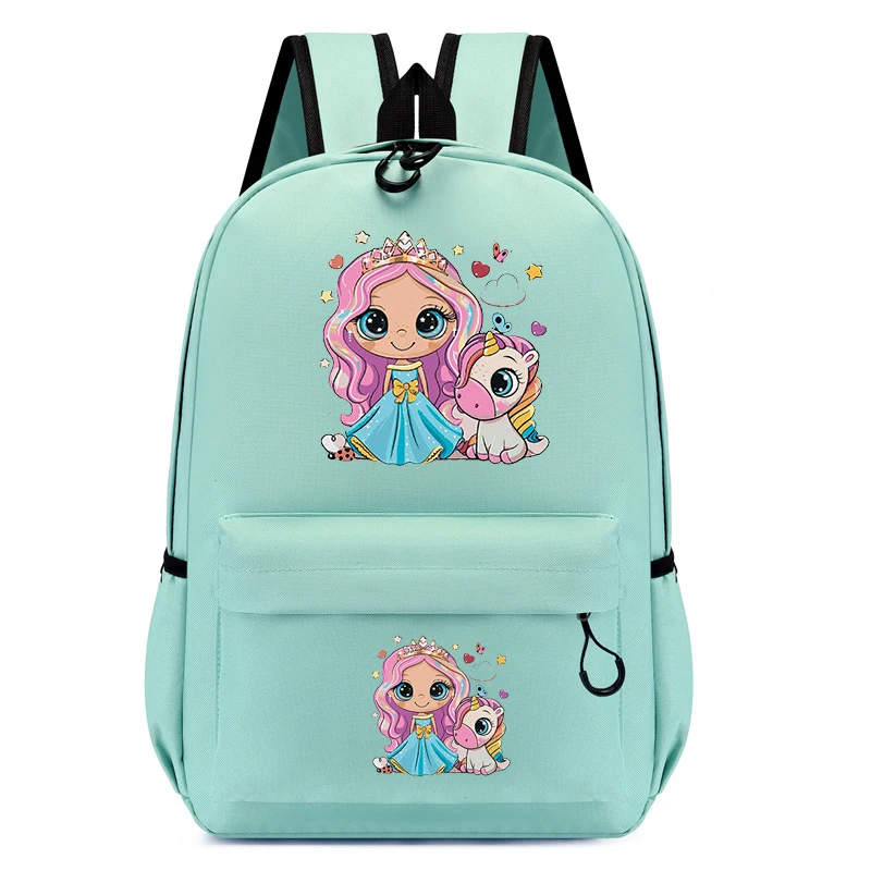 New Animal Backpack Princess with Unicorn Cartoon Trendy School Bag Girl Bookbag Kawaii Children Bookbag Travel Fashion Backpack