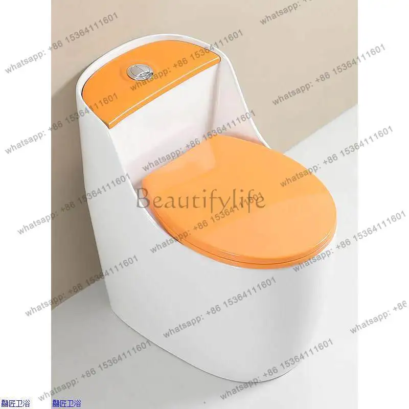 Small apartment short without groove, deodorant and antifreeze cracking, large pipe siphon water-saving color toilet