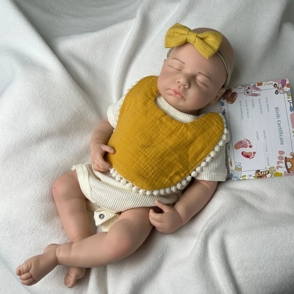Lifelike 20Inch Full Body Soft Silicone Reborn Baby Girl/ Boy Dolls Realistic Textures Durable Materials As Keepsakes Kids Toy