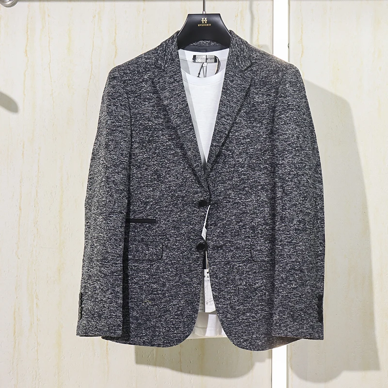 Удобный модный весенне-осенний мужской костюм Jaet Stand Fit Busin Gentleman Sle Long Sve, пальто с простым воротником