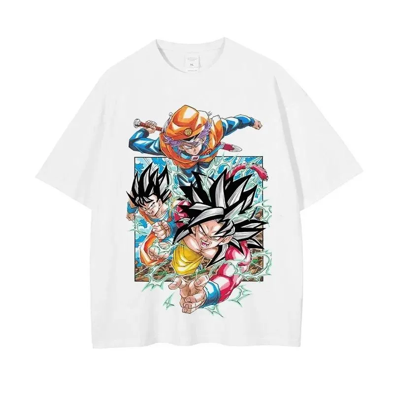 2026 Dragon Ball Goku 3D Print T-Shirt for Kids & Adults, Japanese Anime Manga Graphic Tee, Loose Fit Crew Neck Short Sleeve Top