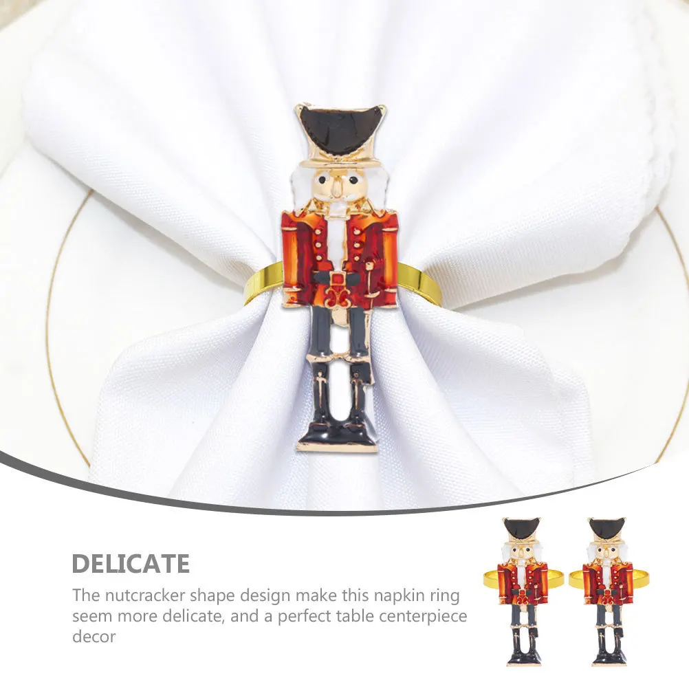 

1pc Nutcracker Napkin Rings Christmas Table Decoration Alloy Napkin Holders For Home Restaurant Banquet Party Decor