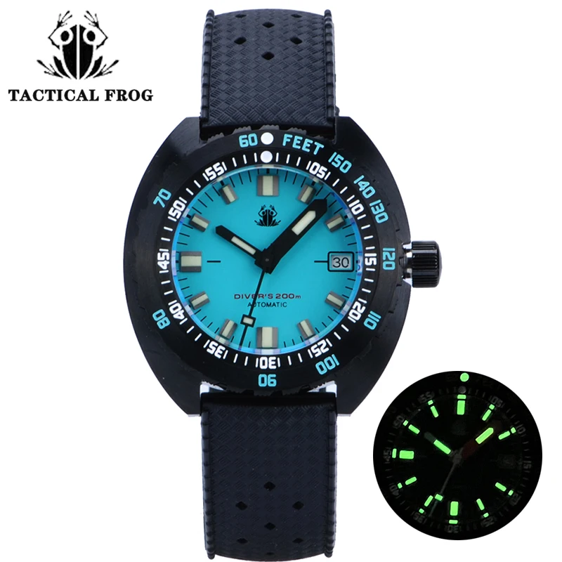 

Tactical Frog 44mm Blue Dial SUB 300T New Men's Diver Watch Sapphire NH35 Automatic Movement 200m Waterproof Lume Wristwatch