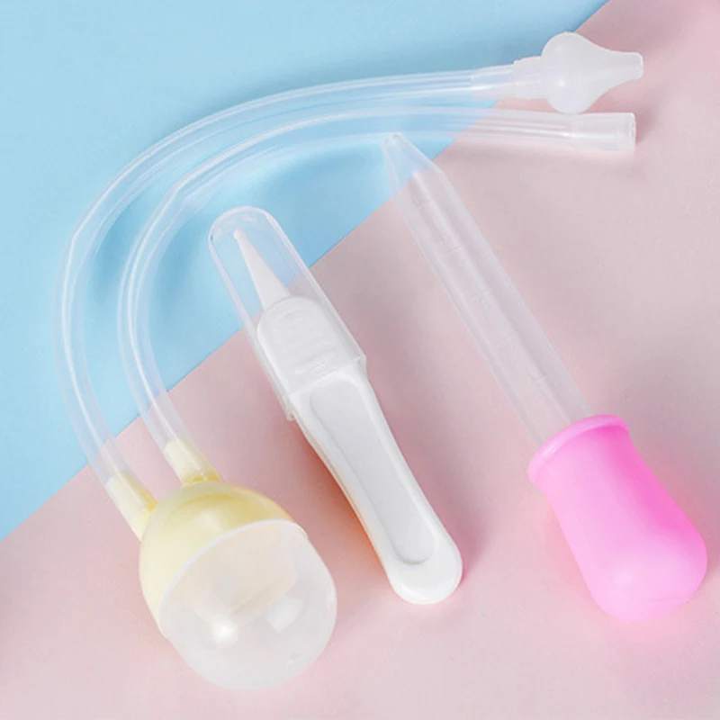 3 pz/set Bambino Naso Cleaner Aspiratore Nasale Infantile Mucous Rimozione Kit Per L'igiene Neonato Bocca Aspiratore Per Bambini Cura Sana