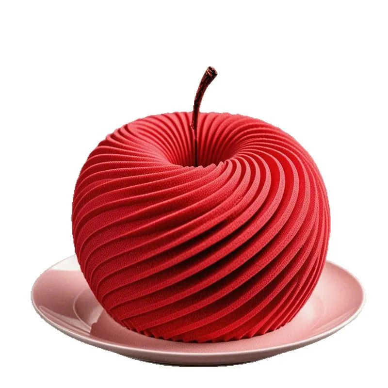 3d Silicone Mold Spiral Apple Mousse Cake Silicone Molds Dessert Cake Pastry Jelly Pudding Fruit Ice Cream Soap Makiing Tools