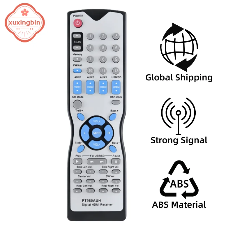 

Remote Controller, Perfect Matching for PyleHome PT980AUH 7.1 Channel Digital HDMI Amplifier Receiver as Ideal Replacement