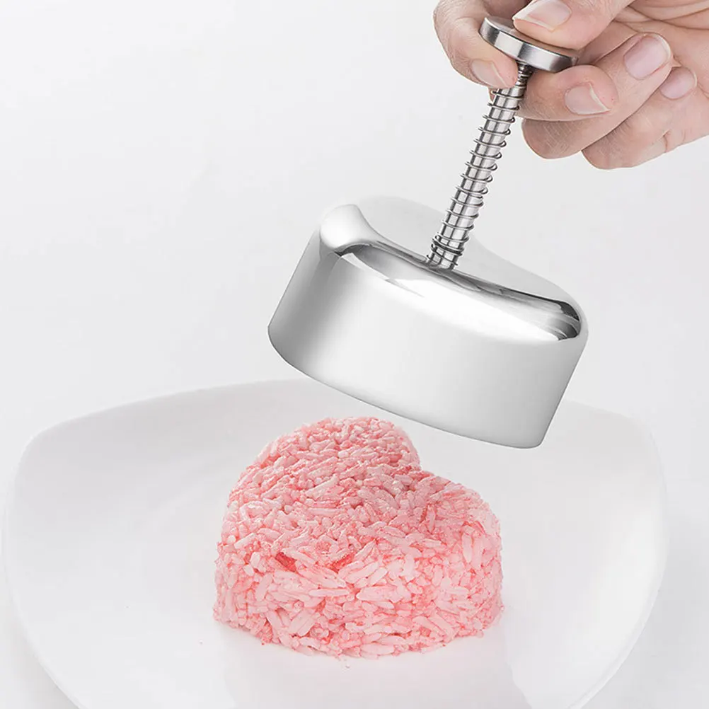 

DIY Sushi Mold Heart Shaped Onigiri Maker Stainless Steel Kitchen Tool Practical Easy Use Rice Ball Mold Rice Ball Maker