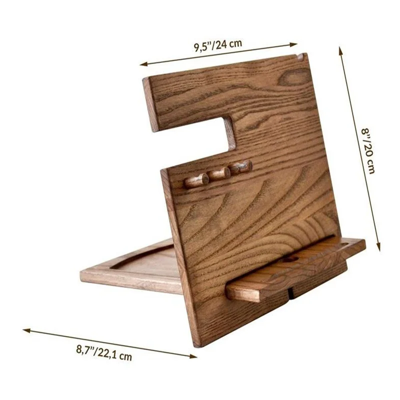 2021 New  Creative Lazy Solid Wood Mobile Phone Base    Multi-Function Hangable Watch Glasses Key Storage Bracket
