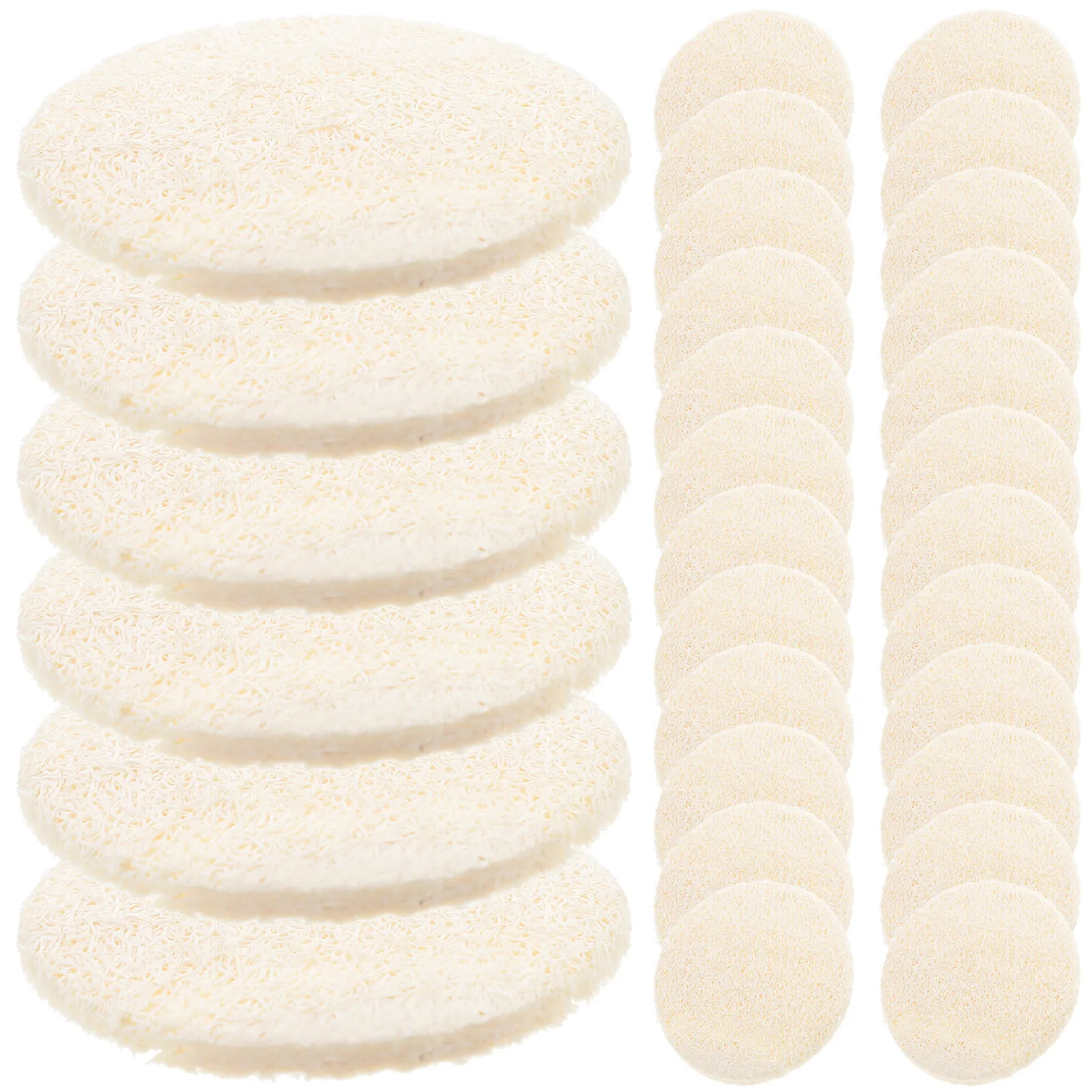 

36Pcs Silk Gourd Loofah Pads Face Exfoliating Scrubber Facial Cleansing Pads Shower Use Body Cleaning Face Scrubber