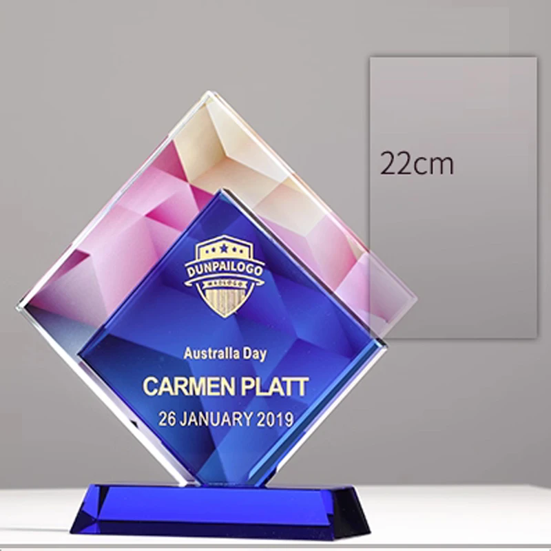 Customized Pentagram Crystal Trophy, Color Printing Prize Sports Movie Award Outstanding Employee Souvenir, Home Decoration, 1Pc